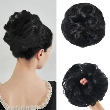 1B FEKETE Konty jellegű hajas hajgumi, Q5-ös típus, 20cm