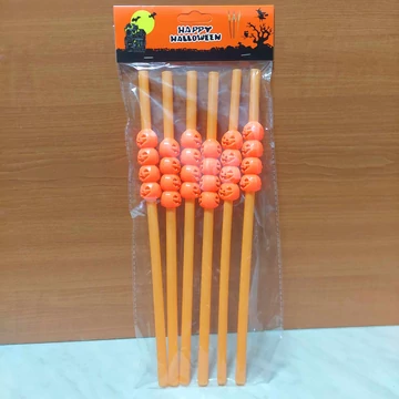 Halloween szívószál 6db-os szett, TÖK
