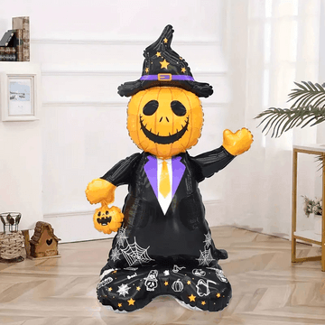  Halloween varrott szájú tök álló dekoráció méret 116cm