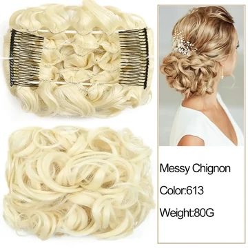 PLATINA SZŐKE Alkalmi Konty rugalmas, fésűkkel 14/T-613