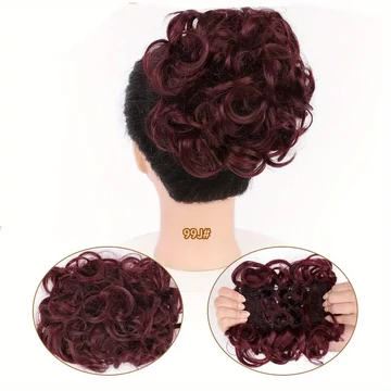 BURGUNDY VÖRÖS Alkalmi Konty rugalmas, fésűkkel T-99J