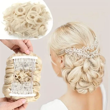 HAMVAS VILÁGOSSZŐKE Alkalmi Konty rugalmas, fésűkkel T-60-AS