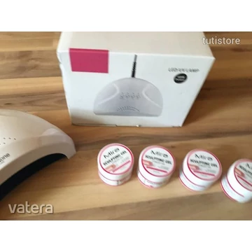 Műköröm Építő Kezdőcsomag Sun One 48W UV/LED Lámpa és 4 Tégely Építő Zselé 30ml