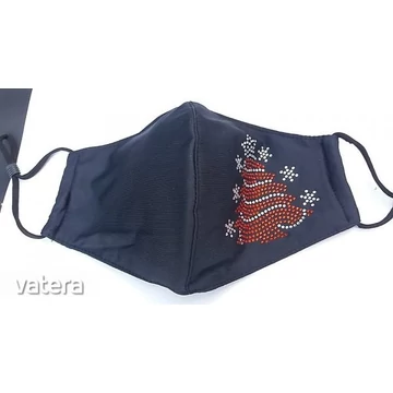 KARÁCSONYI 2 rétegű jó minőségű strasszos állítható FELNŐTT NŐI szájmaszk arcmaszk