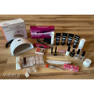 Polygel Műköröm Építő Teljes Csomag UV-LED 36W Lámpával és Csiszológéppel 21 darabos, 1.