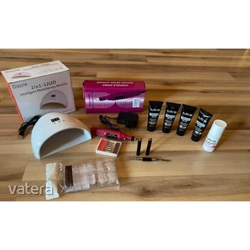 Polygel Műköröm Építő Csomag UV-LED 36W Lámpával és Csiszológéppel, 1.