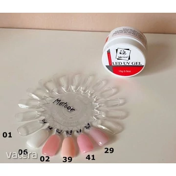 Építő zselé Műköröm alapanyag Meteor márkájú, 15g, TÖBB SZÍNBEN