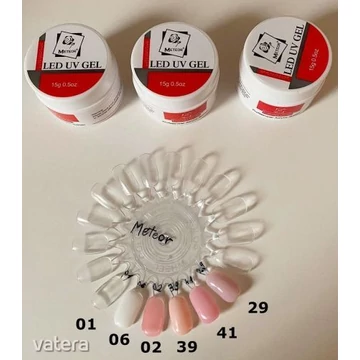 Meteor műköröm alapanyag építő zselé 3 darabos Szett 3x15gr Zselékkel