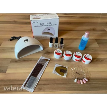 Zselé Műköröm Építő Csomag UV-LED 36W Lámpával és alap darabokkal 11 darabos