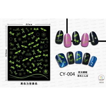 CY-004-ES, SZITAKÖTŐ, VILÁGÍTÓS, öntapadós körömmatrica