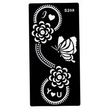 Csillámtetováláshoz Henna tetováló sablon 10cmX18cm, S208