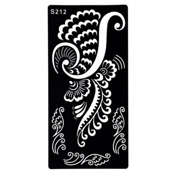 Csillámtetováláshoz Henna tetováló sablon 10cmX18cm, S212