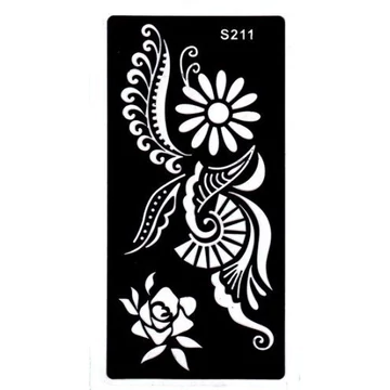 Csillámtetováláshoz Henna tetováló sablon 10cmX18cm, S211
