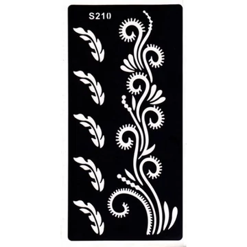 Csillámtetováláshoz Henna tetováló sablon 10cmX18cm, S210