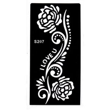 Csillámtetováláshoz Henna tetováló sablon 10cmX18cm, S207
