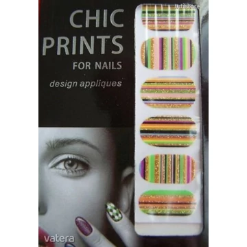 LAN-129-ES színes mintás Műköröm matrica