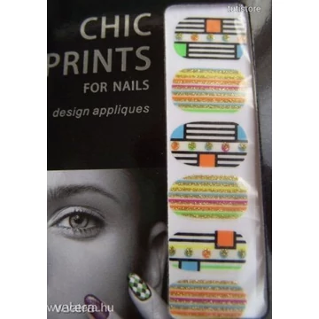 LAN-136-OS színes mintás Műköröm matrica