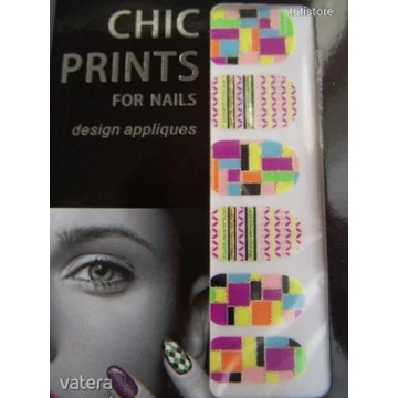 LAN-122-ES színes mintás Műköröm matrica