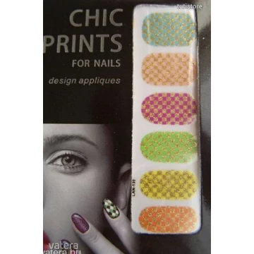 LAN-135-ÖS színes mintás Műköröm matrica