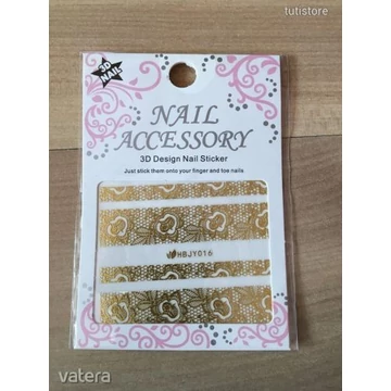 HBJY016 Arany Csipke Hatású Öntapadós Műköröm Matrica