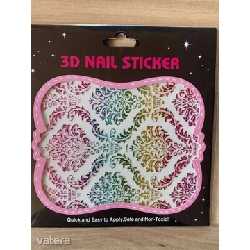 HT-043-AS színes virág mintás 3D köröm matrica