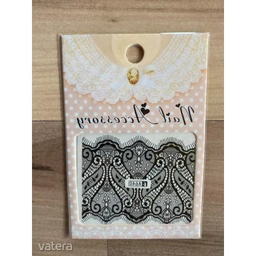 A640-ES fekete csipke mintás 3D köröm matrica