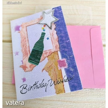 PEZSGŐS Üdvözlőkártya ajándékkártya borítékkal születésnapra