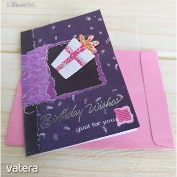 AJÁNDÉKDOBOZOS Üdvözlőkártya ajándékkártya borítékkal születésnapra