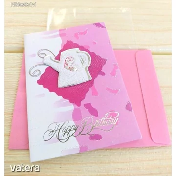 LOCSOLÓKANNÁS, Üdvözlőkártya ajándékkártya borítékkal születésnapra