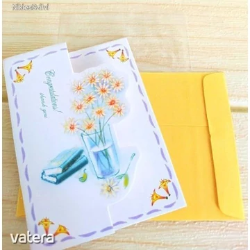 VIRÁGOS, CONGRATULATION Üdvözlőkártya ajándékkártya borítékkal