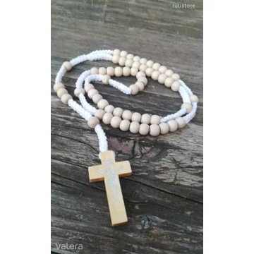 NATÚR FA 8MM-ES Fa gyöngy rózsafüzér, imalánc nyaklánc