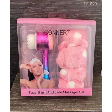 KÉTOLDALAS kozmetikai szilikon arctisztitó bőrápoló kefe masszázs eszköz és fejpánt