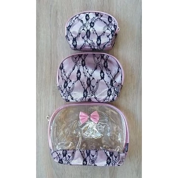 RÓZSASZÍN 3 részes Kozmetikai táska neszesszer