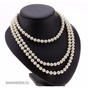 TÖRTFEHÉR tekla gyöngy nyaklánc extra hosszú 145cm