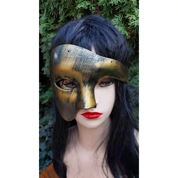 Halloween antik arany férfi asszimetrikus maszk