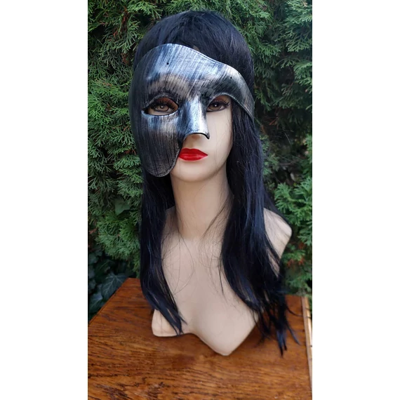 Halloween antik ezüst férfi asszimetrikus maszk