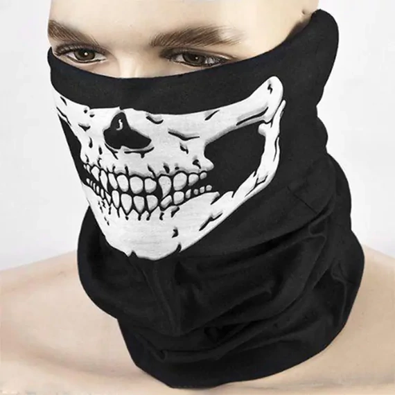 Koponyás arcvédő sál, farsangra, Halloweenre, mindennapokra