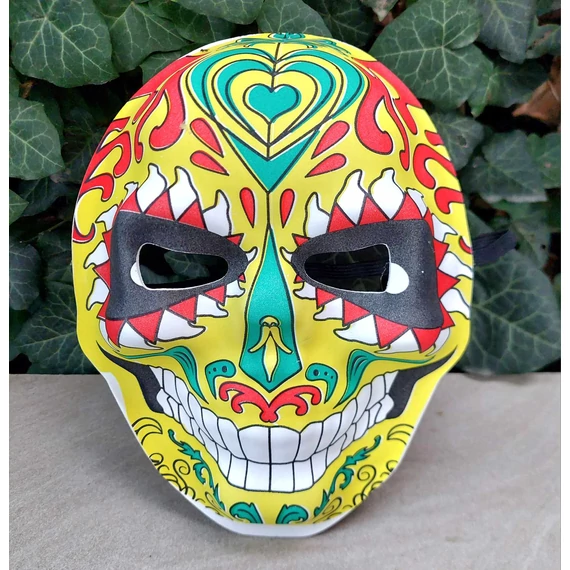  Mexikói Jellegű Díszes Koponya maszk, Halloween felnőtt puha maszk álarc jelmez 4sz