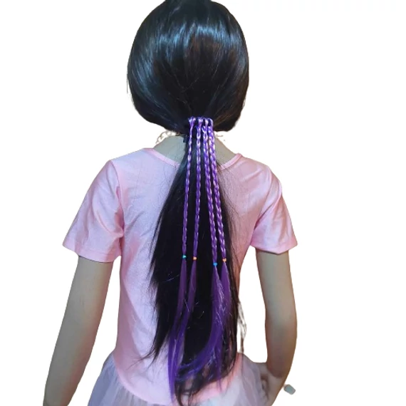 LILA Színes fonatos hajgumi 40cm