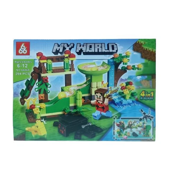 My World Minecraft építő játék, kompatibilis hasonló "más" építőjátékkal, 204 db-os My World Minecraft építő játék, kompatibilis hasonló "más" építőjátékkal, 204 db-os