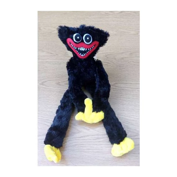 Huggy Wuggy Poppy Playtime plüss figura 40cm FEKETE