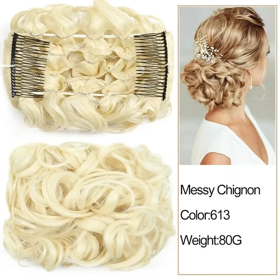 PLATINA SZŐKE Alkalmi Konty rugalmas, fésűkkel 14/T-613