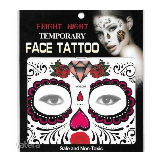 Mexikói csontváz szem arc tetoválás testmatrica arcmatrica VIDEÓVAL