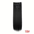 Kép 4/7 - FEKETE 1B 16 csatos egyenes csatos póthaj 60cm