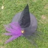 Kép 4/5 - Halloween fekete-lila tüllös-pókos boszorkány kalap arany pókkal