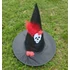 Kép 4/5 - Halloween fekete, piros rózsás tollas, koponyás boszorkány kalap