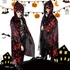 Kép 1/6 - Halloween csuklyás köpeny, véres kéz mintás GYEREK MÉRET