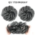 Kép 1/4 - 1TDIMGRAY, FEKETE-SZÜRKE Konty jellegű hajas hajgumi, Q5-ös típus, 20cm