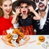 Kép 4/4 - Halloween pókháló mintás, pókos cukorka kínáló kosár, NARANCSSÁRGA