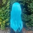 Kép 6/10 - TÜRKÍZKÉK Anime Colsplay extra hosszú egyenes frufru nélküli paróka 70cm, MINT BLUE, YBB01